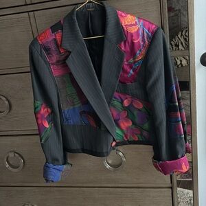 Vintage Cropped patchwork blazer, size 42
